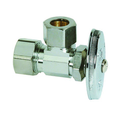 BrassCraft R09XC Multi-Turn Water Stop, Angle Valve, 1/2 inch Nominal Sweat x 1/4 inch OD Compression