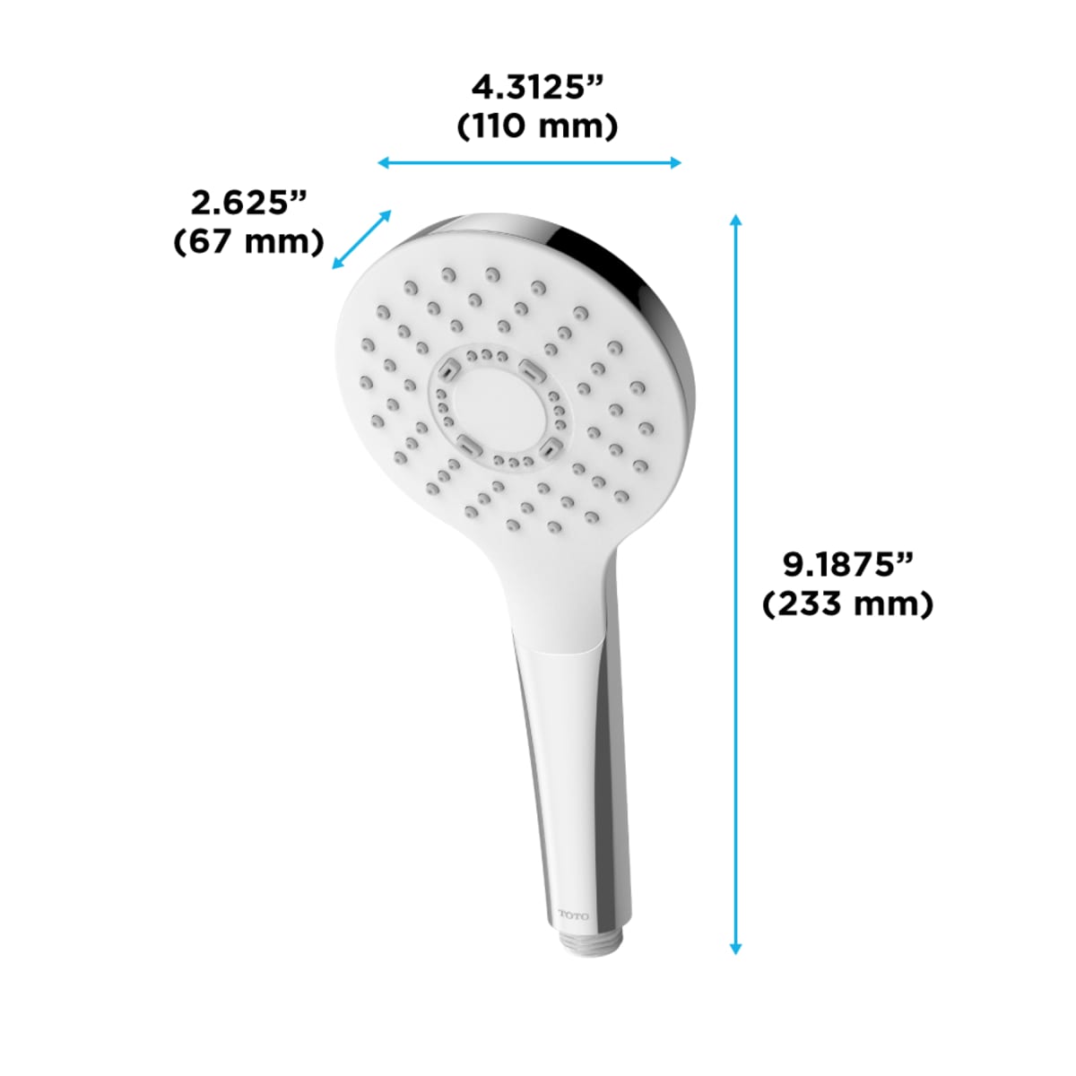 Toto TBW01009U4#PN G Series 1.75 GPM Single Spray 4 Round Handshower with COMFORT WAVE Technology