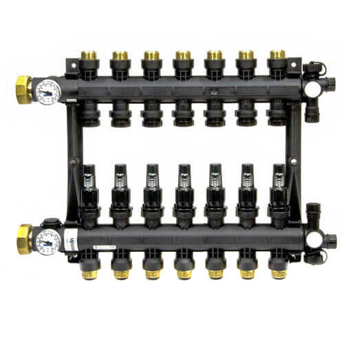 Uponor A2670701 EP Heating 7-Loop Manifold Assy With Flow Meter