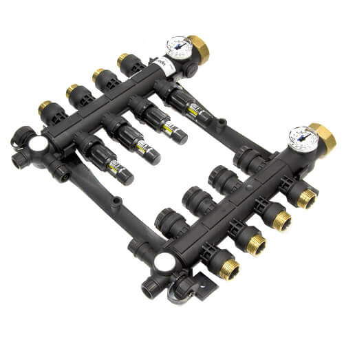 Uponor A2670401 EP Heating 4-Loop Manifold Assy With Flow Meter