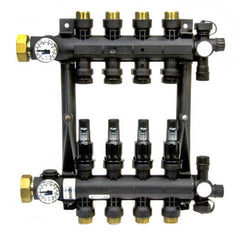 Uponor A2670401 EP Heating 4-Loop Manifold Assy With Flow Meter