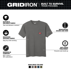 Milwaukee Tool 605G-XL Heavy Duty Pocket T - SS Gray XL