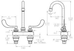 Chicago Faucets 895-317ABCP Lavatory Faucet 2-Handle 4 Inch