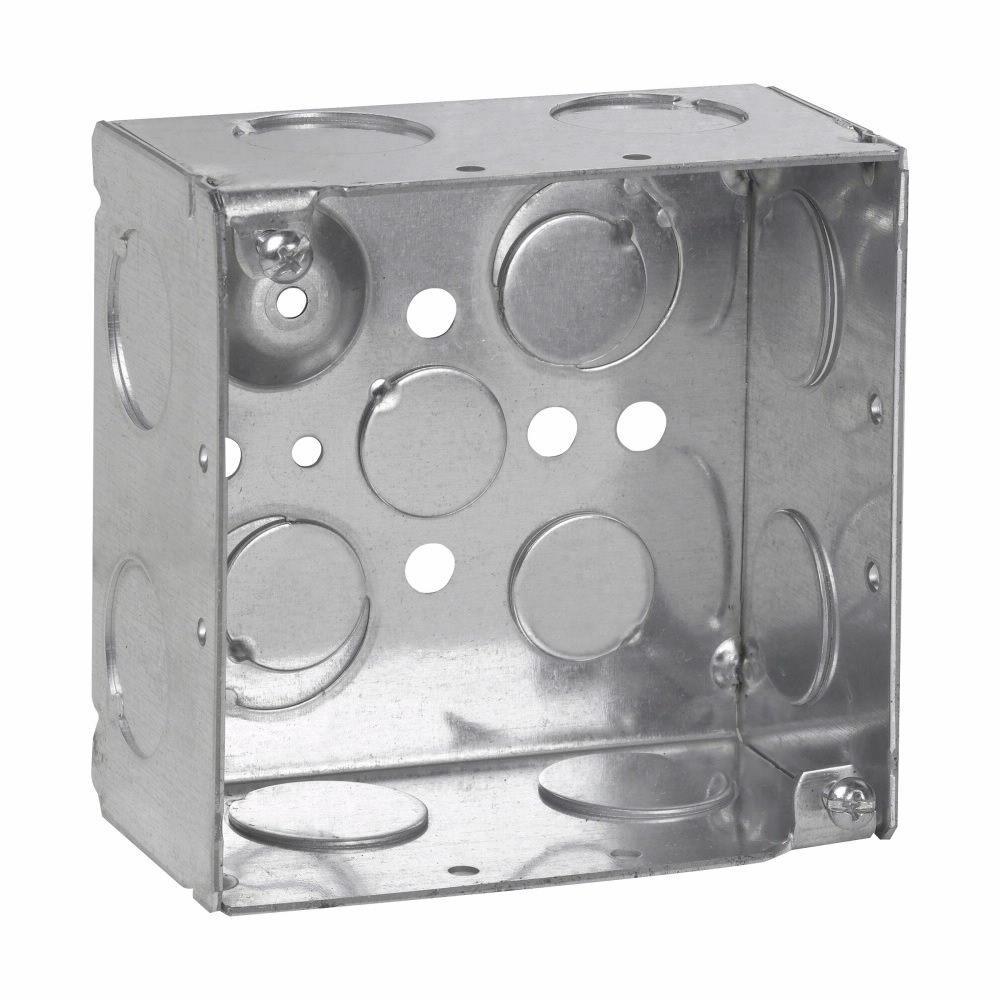 Crouse-Hinds TP432 Welded Outlet Box, 4 in Width x 2-1/8 in Depth x 4 in Height