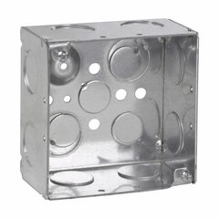 Crouse-Hinds TP432 Welded Outlet Box, Steel, 30.3 cu-in Capacity, 4 in H x 4 in W x 2-1/8 in D