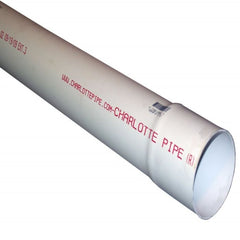 Charlotte Pipe PVC 30030 0600 Plastic Pipe 3 inch Sewer and Storm Drainage 10 Foot PVC