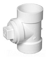 Charlotte Pipe PVC00444X1750 Plastic Cleanout 3-Way Tee With Plug, PVC, 10 inch x 10 inch x 6 inch, Schedule 40