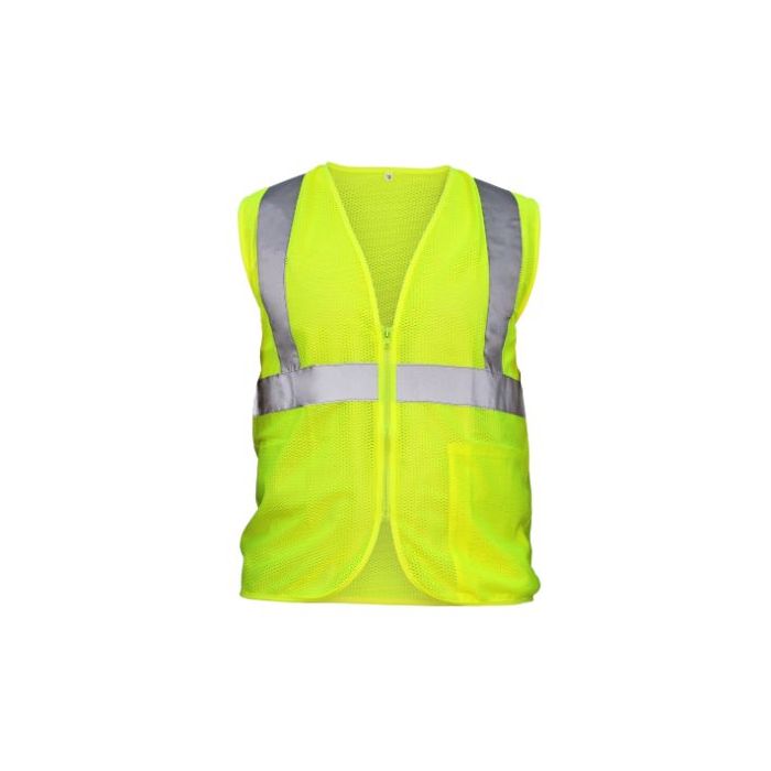 SAS Safety 690-1110 Flame Retardant Safety Vest, Class 2 Yellow with 2 inch Reflective Tape, X-Large