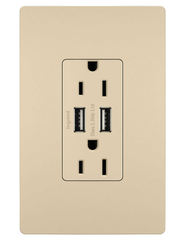 Pass & Seymour TM826USBI Decorator Duplex USB Charger Receptacle, Ivory