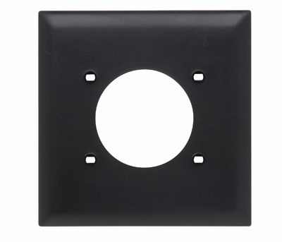 Pass & Seymour TP703BK 2Gang Wall Plate 2.1563 Power Outlet Receptacle Nylon Black