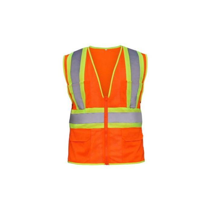 SAS Safety 692-2110 Flame Retardant Safety Vest Class 2 Orange with 2 Inch Reflective Contrasting Trim X-Large