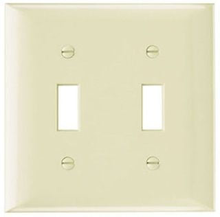 Legrand-Pass & Seymour SP2-I Plate Plastic 2gang 2toggle Without Line Ivory