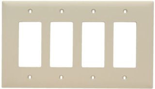 Legrand TPJ264-I Pass & Seymour Jumbo Wall Plate 4 Gang Ivory