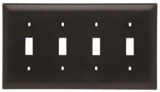 Legrand TP4-BK Trademaster Plate 4gang 4toggle Black