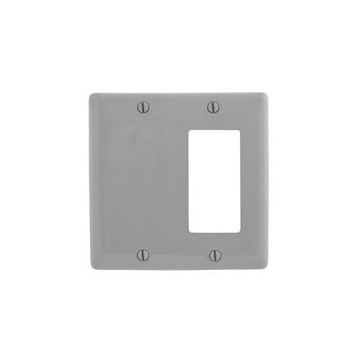 Mulberry 74422 Princess Combination Wallplate, 2 Gangs, 5 in H x 4.562 in W, Painted/Smooth Semi-Gloss