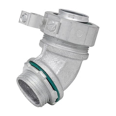 Madison Electric MSTR-15045-A Insulated Throat Liquid Tight Connector With Aluminum Grounding Lug, 1-1/2 in Trade, 45 deg, MSTR-15045-A