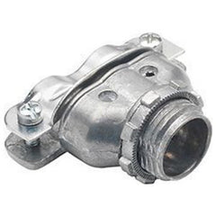 Bridgeport Fittings 630-DC2 3/8 to 1/2 Inch Zinc Die Cast MC Cable Connector with Duplex Clamp Connection and Maximum Opening 0.610 Inch