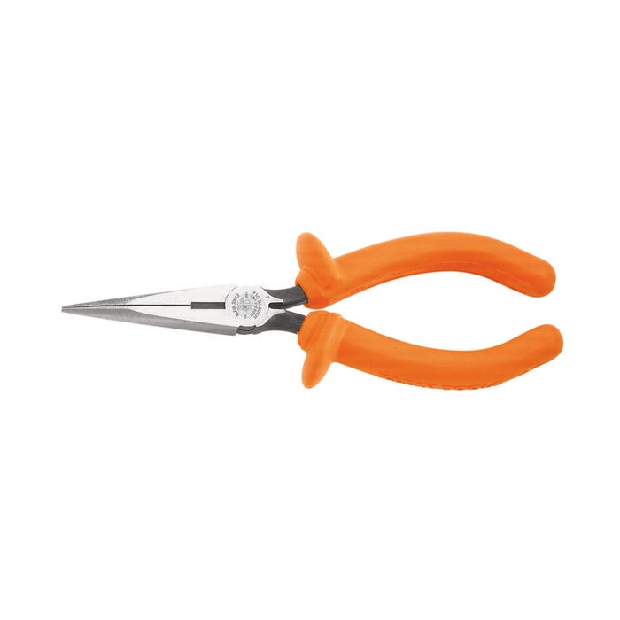 Klein D203-7-INS Pliers, Long Nose Side-Cutters, Insulated, 7-Inch