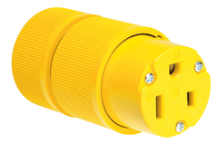 Pass & Seymour D0653 Gator Grip Connector, 50A, 250V, Yellow