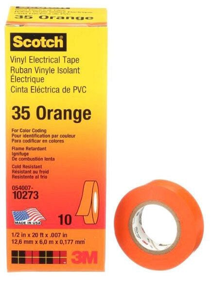 Scotch 35-1/2X20FT-OR Vinyl Color Coding Electrical Tape