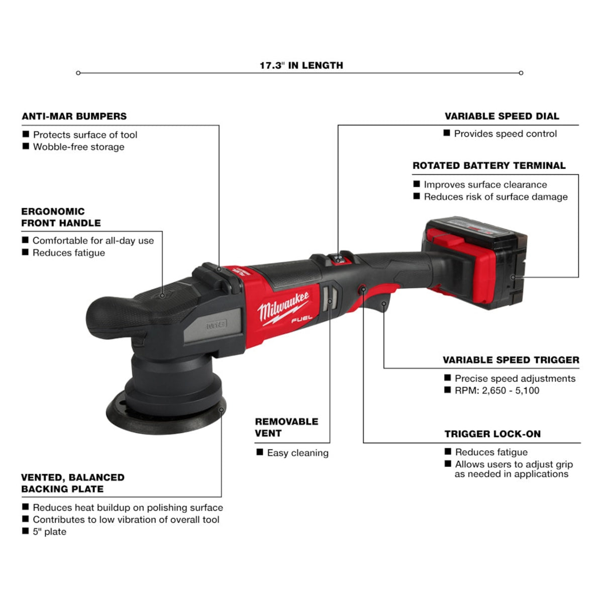 Milwaukee 2684-22HD M18 FUEL 15mm Random Orbital Polisher Kit