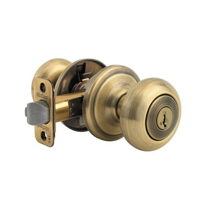 KWIKSET Kwikset CP740J-5S Juno Entry Knob Lock Smartkey Antique Brass