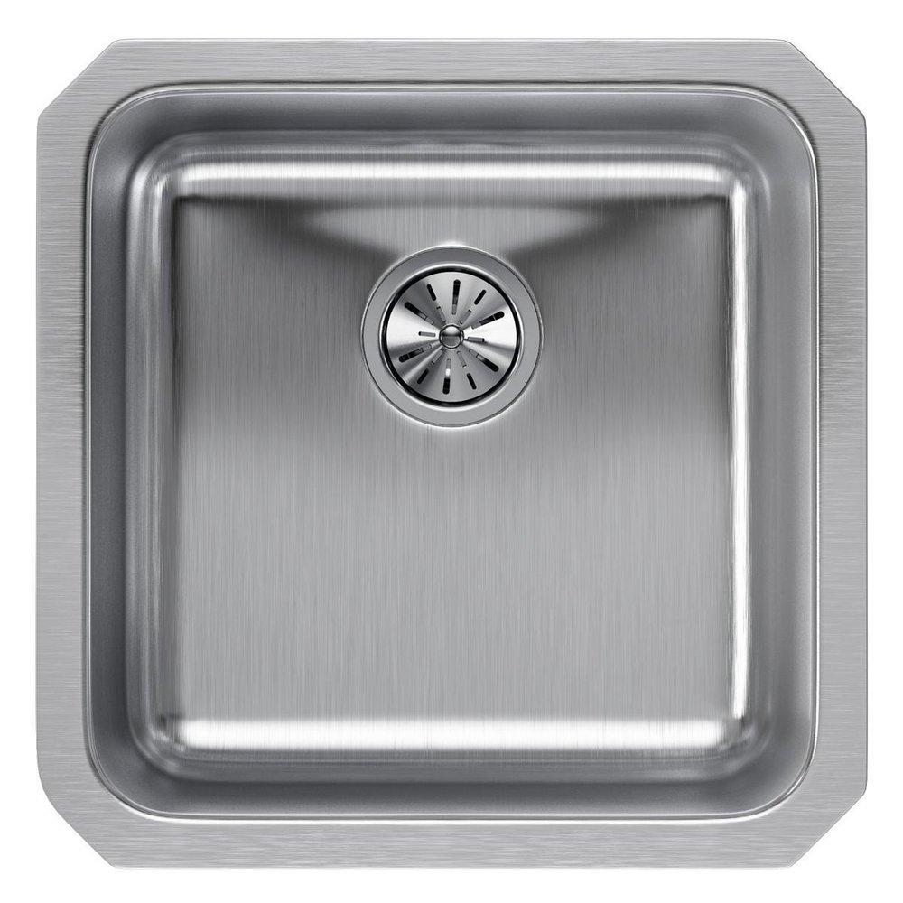 Elkay ELUH1616 Lustertone Classic Stainless Steel 18-1/2 x 18-1/2 x 7-7/8 Single Bowl Undermount Sink