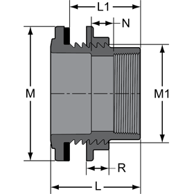 Spears 8171-005 1/2 PVC Tank Adapter SOCXFPT NPRN Gasket