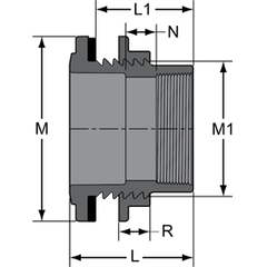 Spears 8171-005 1/2 PVC Tank Adapter SOCXFPT NPRN Gasket