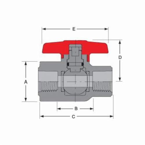 Spears 1521-003 3/8 PVC Lab Valve THD EPDM