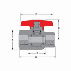 Spears 1521-003 3/8 PVC Lab Valve THD EPDM