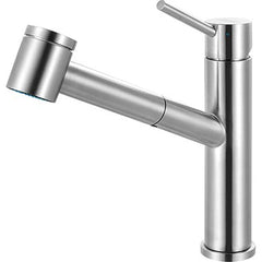 Franke STL-PO-304 Steel Single Handle Pull Out Kitchen Faucet in Stainless Steel