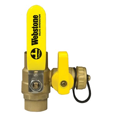 Webstone 40616 Ball Valve Pro-Pal Brass 1-1/2 Iron Pipe Size with Drain PTFE Full Port Reversible Handle