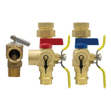 Webstone H-84443WPR-LF Tankless Valve Kit E2 with Pressure Relief Valve Lead Free 3/4 Inch FIP Union x Press