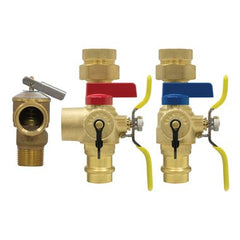 Webstone H-84444W Tankless Valve Kit E2 Lead Free 1 Inch FIP Union x Press High-Flow Hose Drain/Pressure Relief Valve Outlet/Adjustable Packing Gland