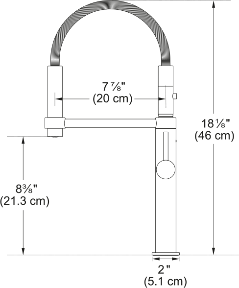 Franke PES-360-MBK Kitchen Faucet Pescara Semi Pro 1 Lever Matte Black 1.75 Gallons per Minute