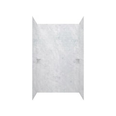 Swan STMK963662.130 Tub Wall Swanstone Tile Kit 3 Panels 2 Corner Soap Dishes Ice 36 x 62 x 96 Inch