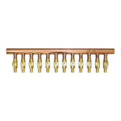 Uponor LF2501200 Manifold with ProPEX Ball Valve 1 Inch Copper/Lead Free Brass 12 Outlet 1/2 Inch Branch