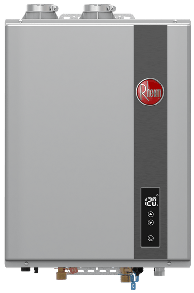 Rheem RTGH-95DVELN-3 RTGH Super High Efficiency Condensing Tankless Gas Water Heater With Built-In Wi-Fi Indoor 9.5 Max GPM Gas Input Rate: 11k-199k BTU Natural Gas