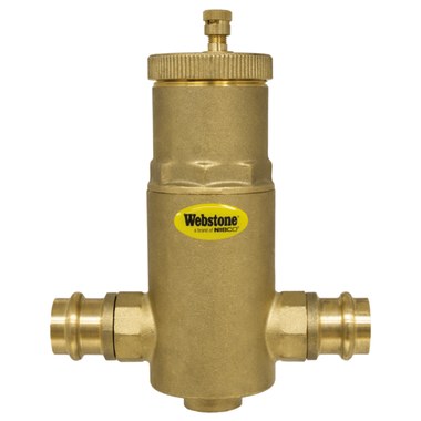 Webstone 74005 Air Separator with Removable Vent Head 1-1/4 Inch Forged Brass IPS 150 Pounds per Square Inch