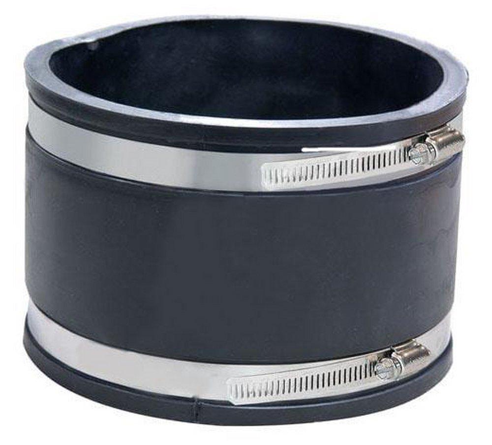 Fernco 1004-66 Clamp Plastic Coupling with Stainless Steel Band 6 in. Coupling