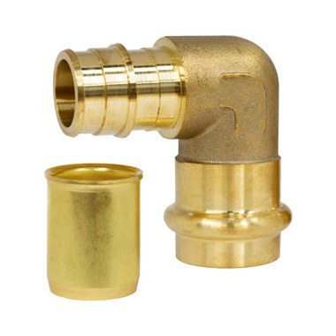 Webstone H-36823W-R Elbow with Stiffener 3/4 x 1/2 Inch Lead Free Brass Press x PEX F1960