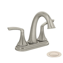 Symmons SLC5512STNPP Lavatory Faucet Elm Centerset 4 Inch 2-Lever ADA Satin Nickel 1.0GPM