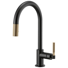 Brizo 63043LF-BLGL Litze Pull-Down Faucet with Arc Spout and Knurled Handle