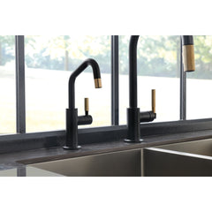 Brizo 63043LF-BLGL Litze Pull-Down Faucet with Arc Spout and Knurled Handle