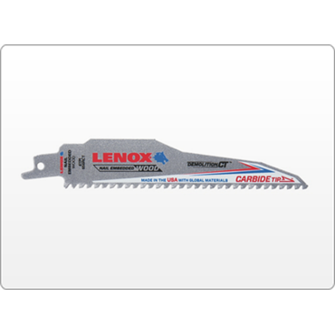 Lenox 1832162 CARBIDE TIPPED RECIP SAW BLADE 656RCT 6 X 1 X 050 X 6TPI 5PK