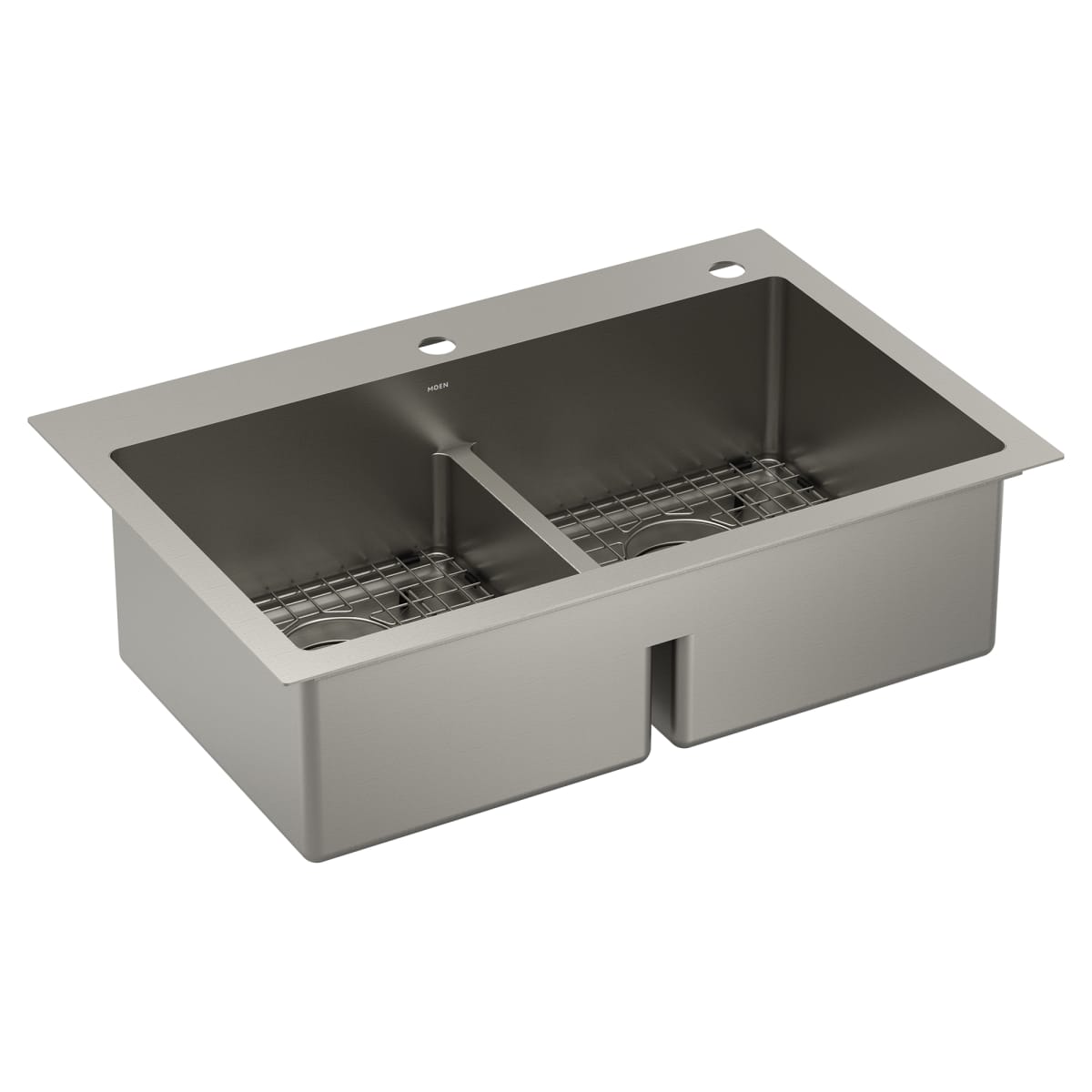 Moen GS182082B Prep 33x22 Stainless Steel 18 Gauge Double Bowl Dual Mount Sink