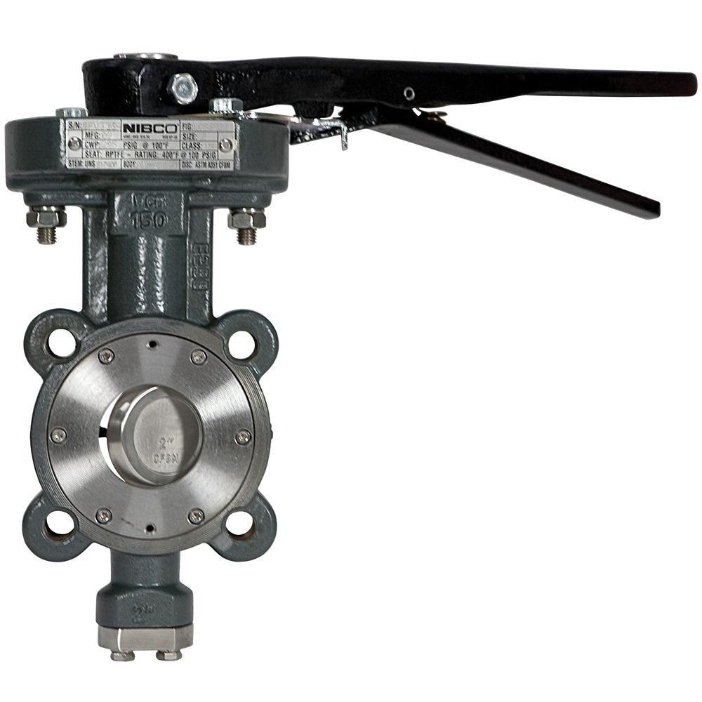 NIBCO NLL203E LCS-6822 Series 2-1/2 in. Carbon Steel RPTFE Locking Lever Handle Butterfly Valve