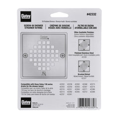 Oatey 42332 130 Series Square Screw-In Strainer With Ring 4.26 in L x 4.26 in W