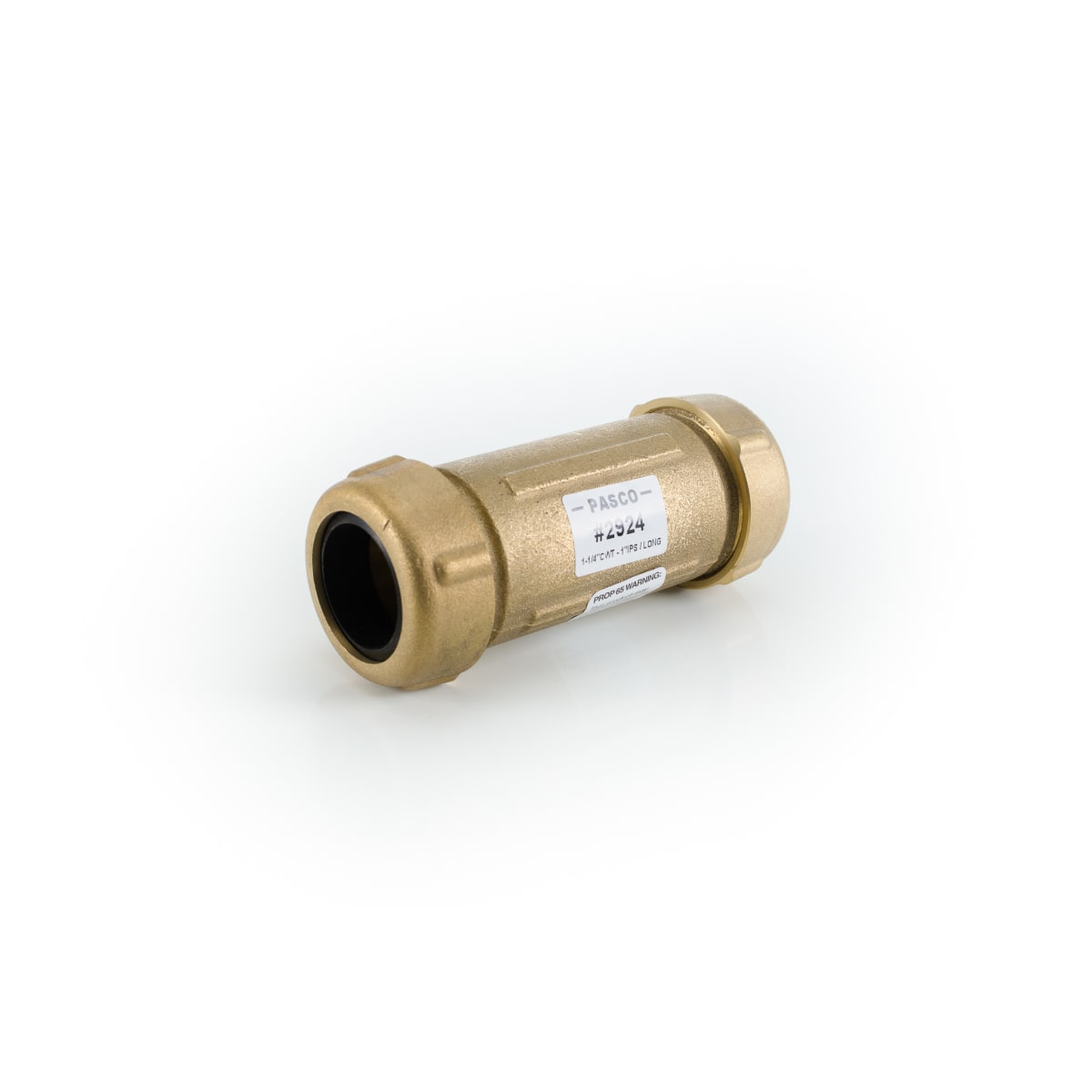 Pasco 2924 1-1/4 CWT-1 IPS Brass Comp Coupling Long